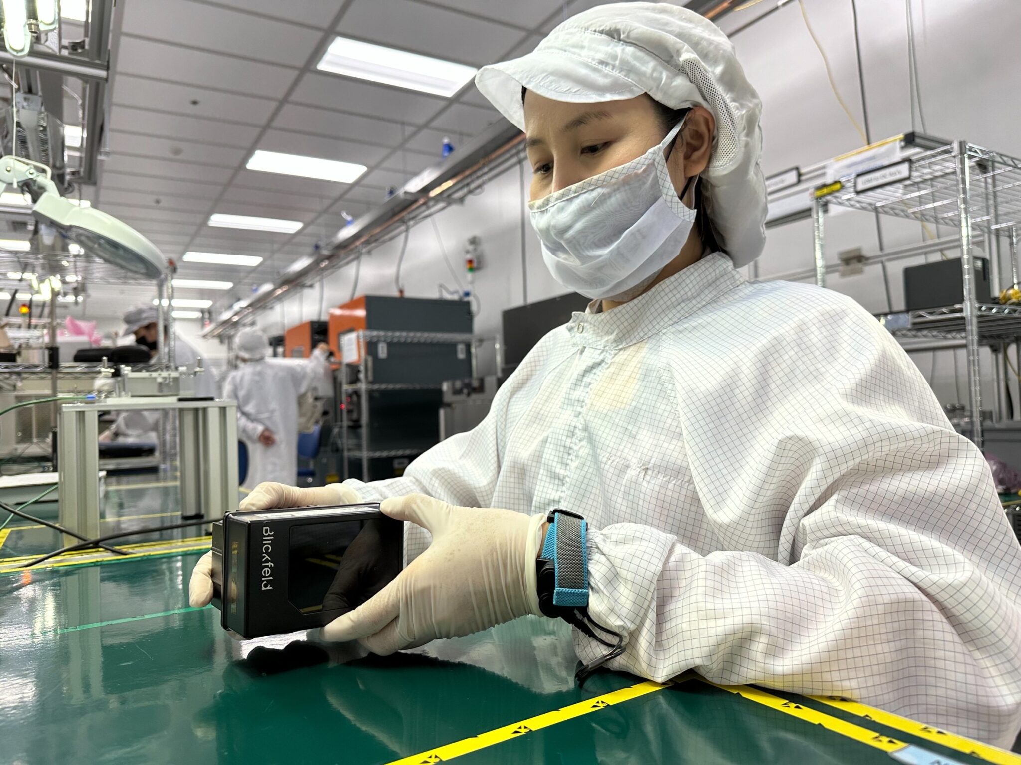 Blickfeld sensor undergoing production testing